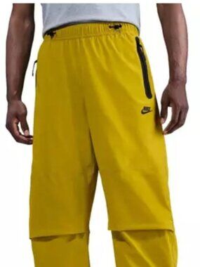 NIKE MEN'S YELLOW/CHARTRUESE TECH WOVEN OVERSIZED STACK PANT NWT SZ LARGE TALL